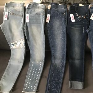 NWT! 6 pairs Justice girls denim jeans